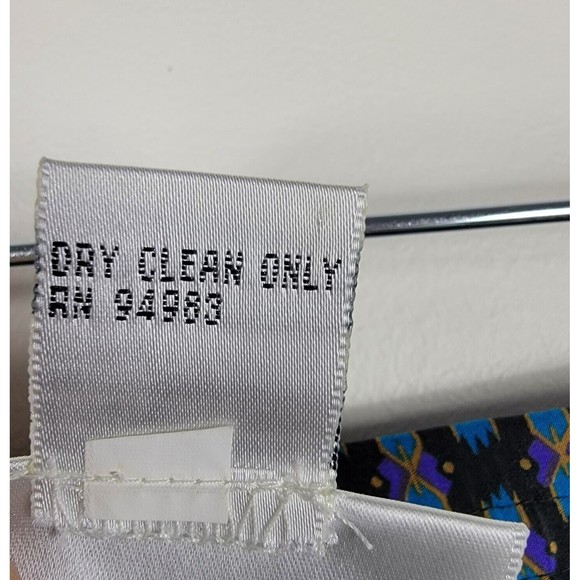 Vintage DVF Diane Von Furstenberg Blue Silk Wrap Skirt Women's Size Large - Picture 5 of 7